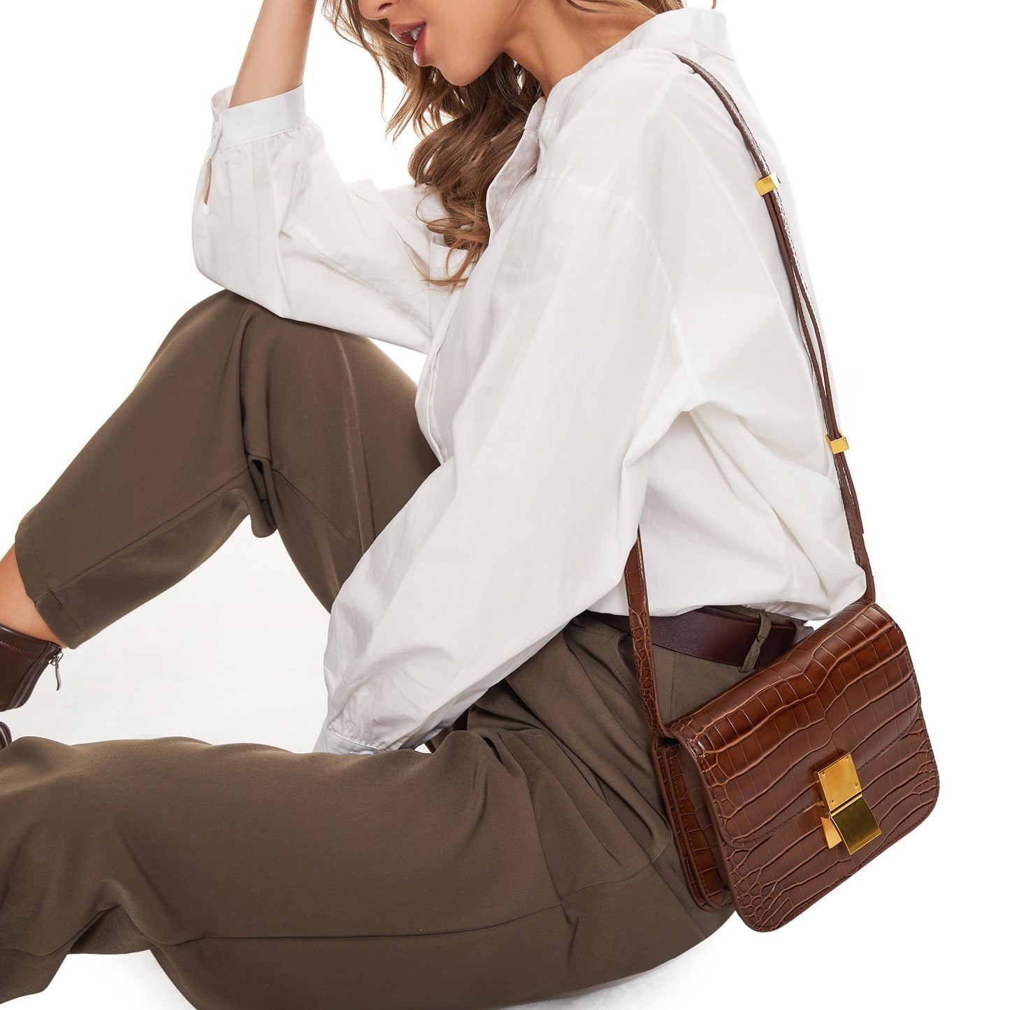 Women crocodile pattern women's bag