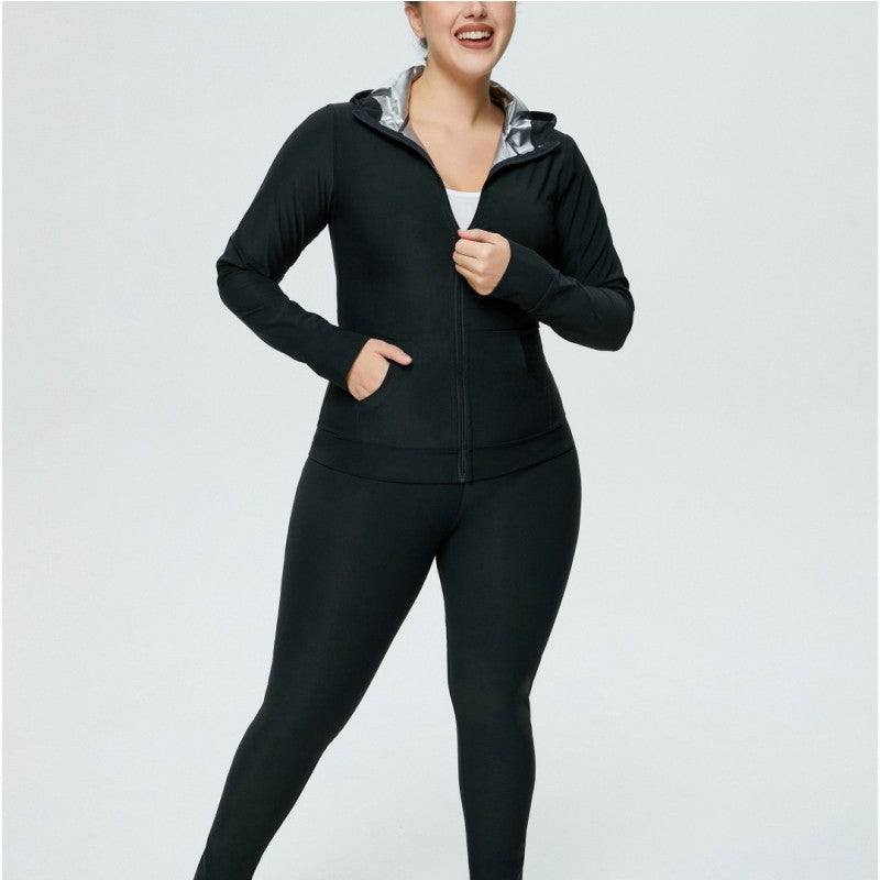 Hot Sale In Stock Butt Lift Zip Push Up Black Sauna Shaper Sets Xxl-xxl-xxl Slimming Fitness Weight Loss Sauna Sweat Suit