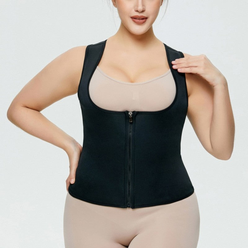 In Stock Factory Manufacture Zip Fitness Vest Tummy Control Shapewear For Woman Weight Loss Plus Size Body Shaper