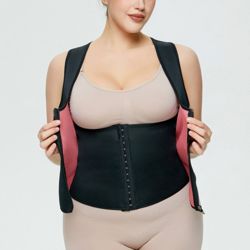 In Stock Factory Manufacture Zip Fitness Vest Tummy Control Shapewear For Woman Weight Loss Plus Size Body Shaper