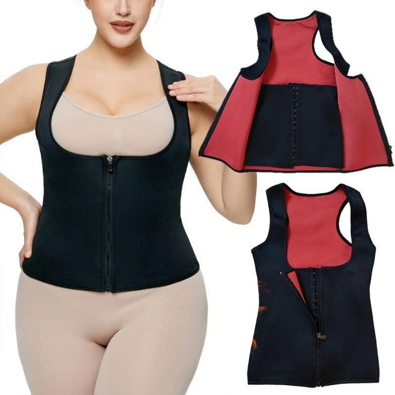 In Stock Factory Manufacture Zip Fitness Vest Tummy Control Shapewear For Woman Weight Loss Plus Size Body Shaper