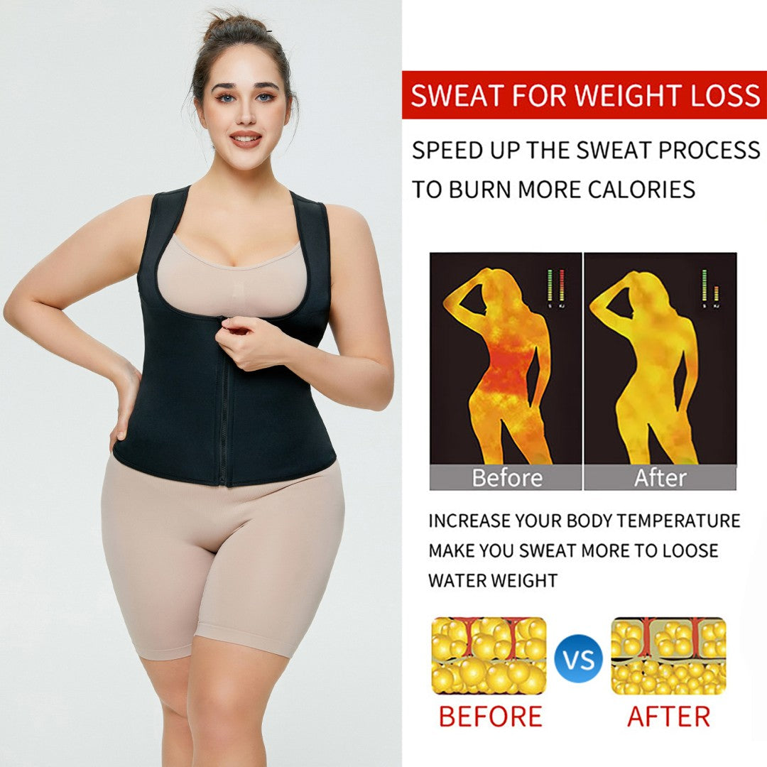 In Stock Factory Manufacture Zip Fitness Vest Tummy Control Shapewear For Woman Weight Loss Plus Size Body Shaper