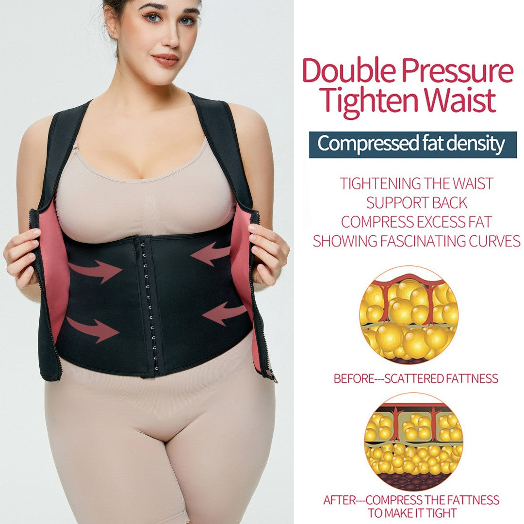 In Stock Factory Manufacture Zip Fitness Vest Tummy Control Shapewear For Woman Weight Loss Plus Size Body Shaper