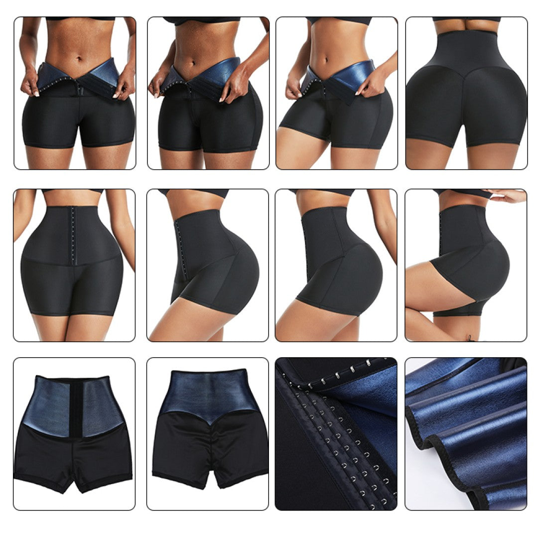 Hot Sale High Quality Slimming Sheath The Belly Push Up Sauna Sweat Shorts For Woman Fitness Solid Color Tummy Control Shapewear