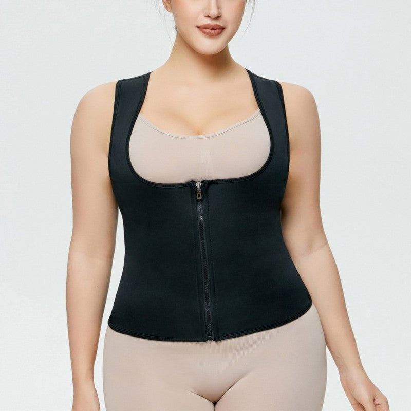 In Stock Factory Manufacture Zip Fitness Vest Tummy Control Shapewear For Woman Weight Loss Plus Size Body Shaper