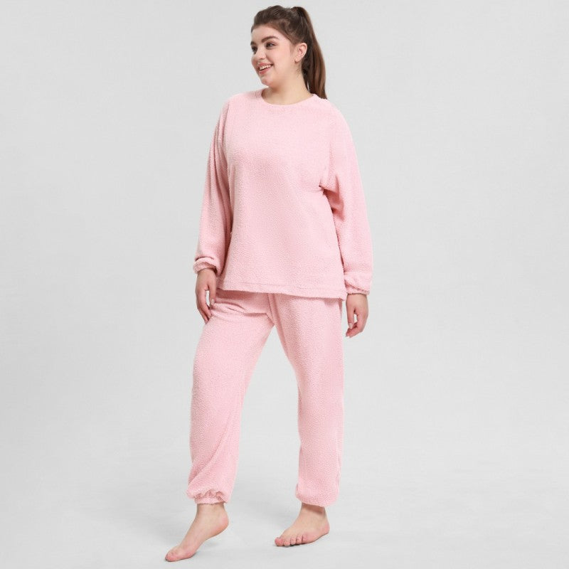 High Quality Thermal Plush Trendy Comfortable Sleepwear For Women For Woman Lounge Warm Solid Underwear Sleepwear
