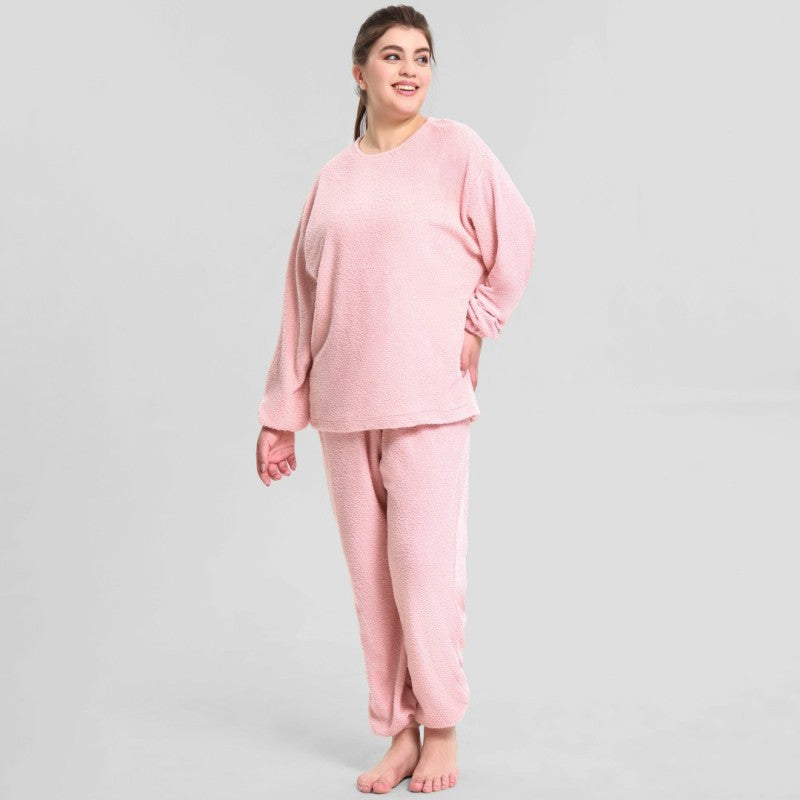 High Quality Thermal Plush Trendy Comfortable Sleepwear For Women For Woman Lounge Warm Solid Underwear Sleepwear