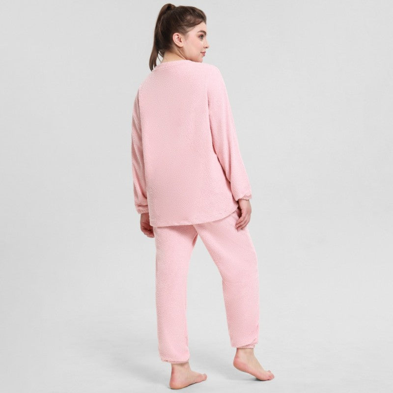 High Quality Thermal Plush Trendy Comfortable Sleepwear For Women For Woman Lounge Warm Solid Underwear Sleepwear
