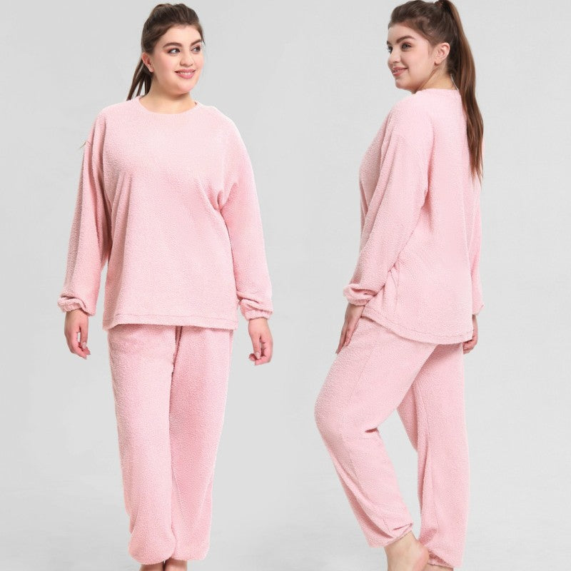 High Quality Thermal Plush Trendy Comfortable Sleepwear For Women For Woman Lounge Warm Solid Underwear Sleepwear