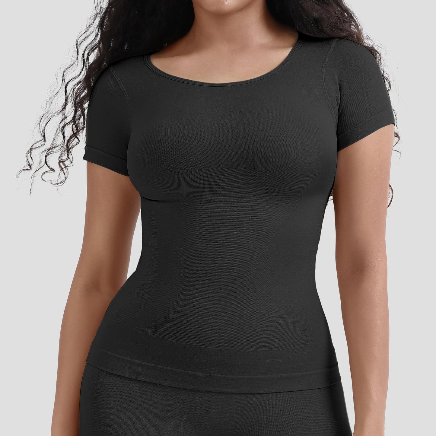 Corset Tummy Control Bottoming T-Shirt Waist Short Sleeved Top