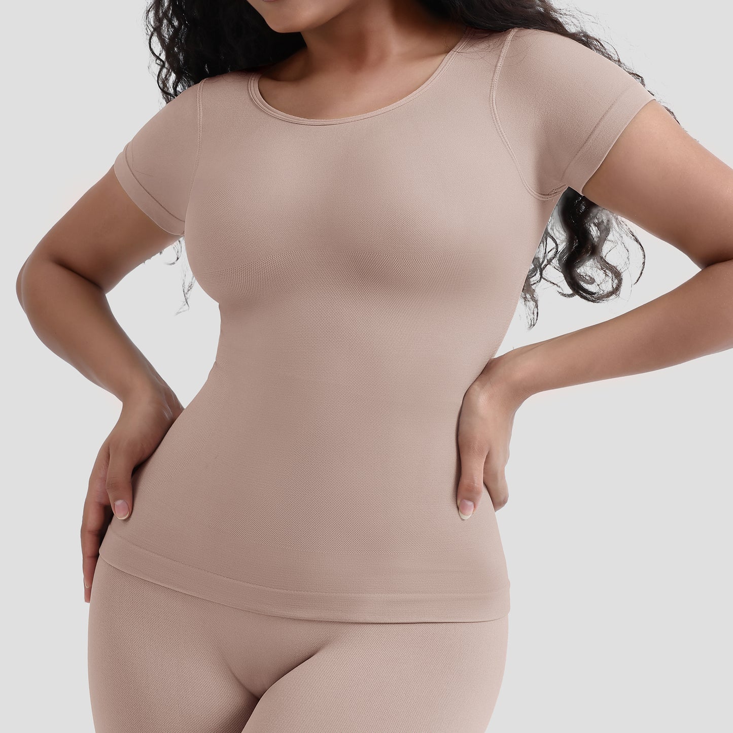 Corset Tummy Control Bottoming T-Shirt Waist Short Sleeved Top