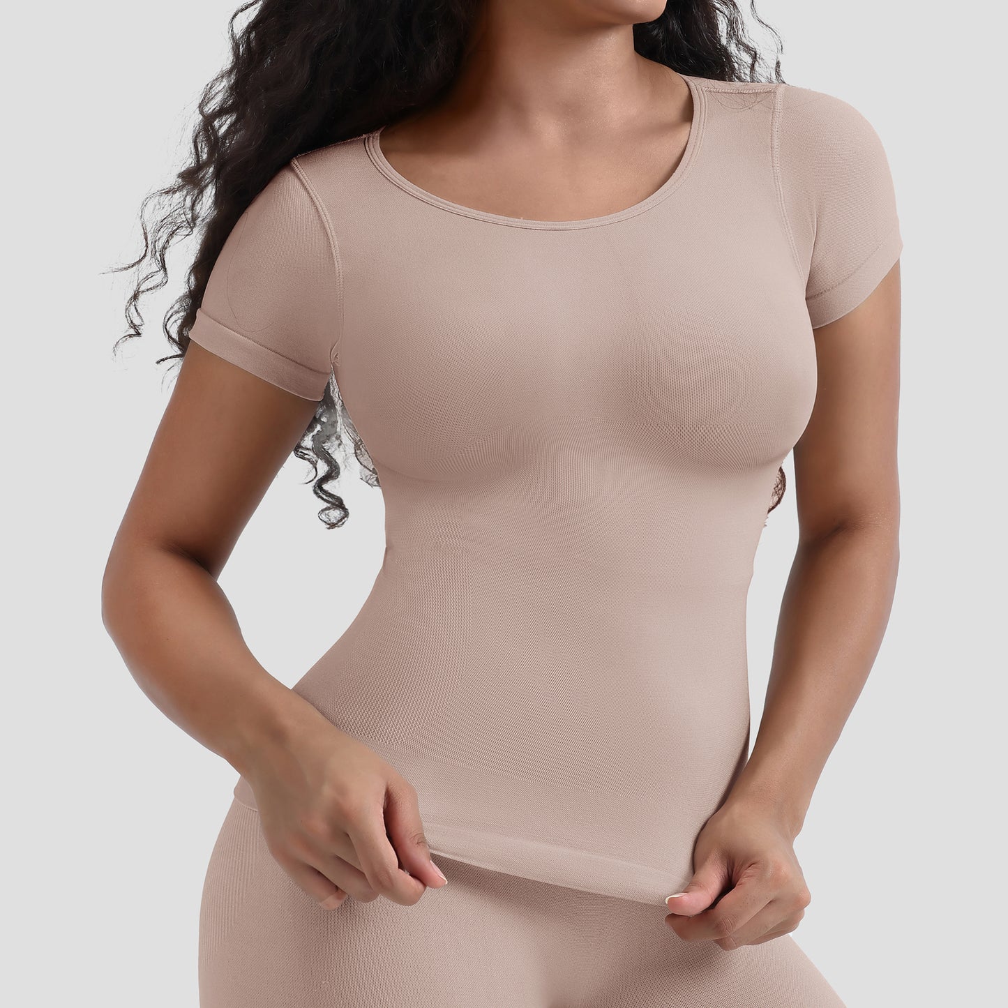 Corset Tummy Control Bottoming T-Shirt Waist Short Sleeved Top
