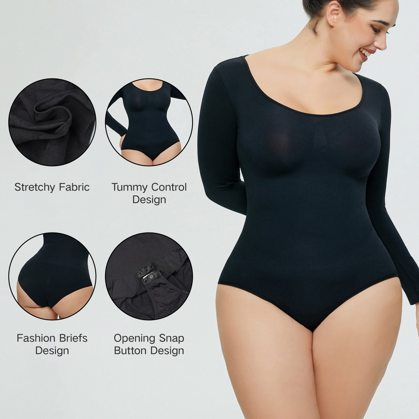 Top Selling Wholesale Breathable Fajas Colombianas Shapewear Bodysuits For Women Long Sleeve Body Shapers For Plus Size Women