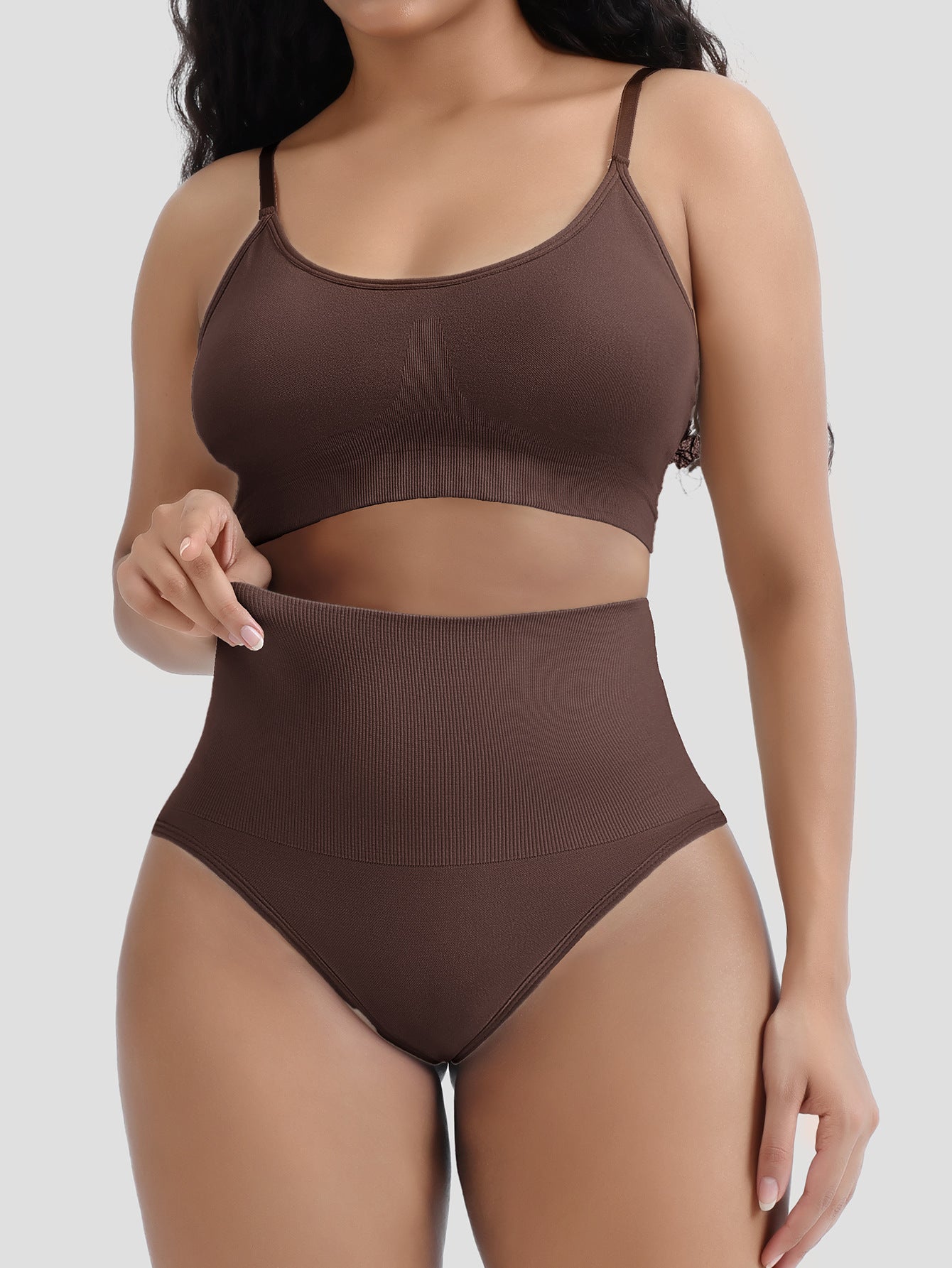 Seamless Shapewear Set Camisole Tummy Control Pants Two Piece Set