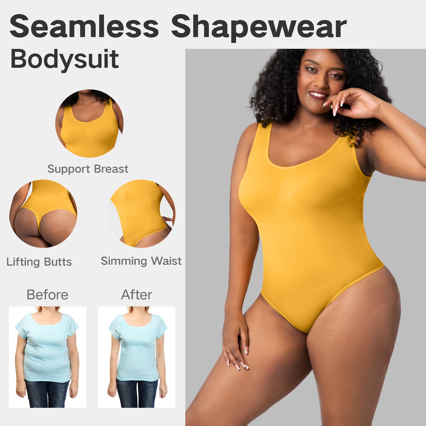 In Stock Push Up Solid Color Butt Lift Shapewear For Women Back Support Slimming Sheath The Belly Ladies Shapewear