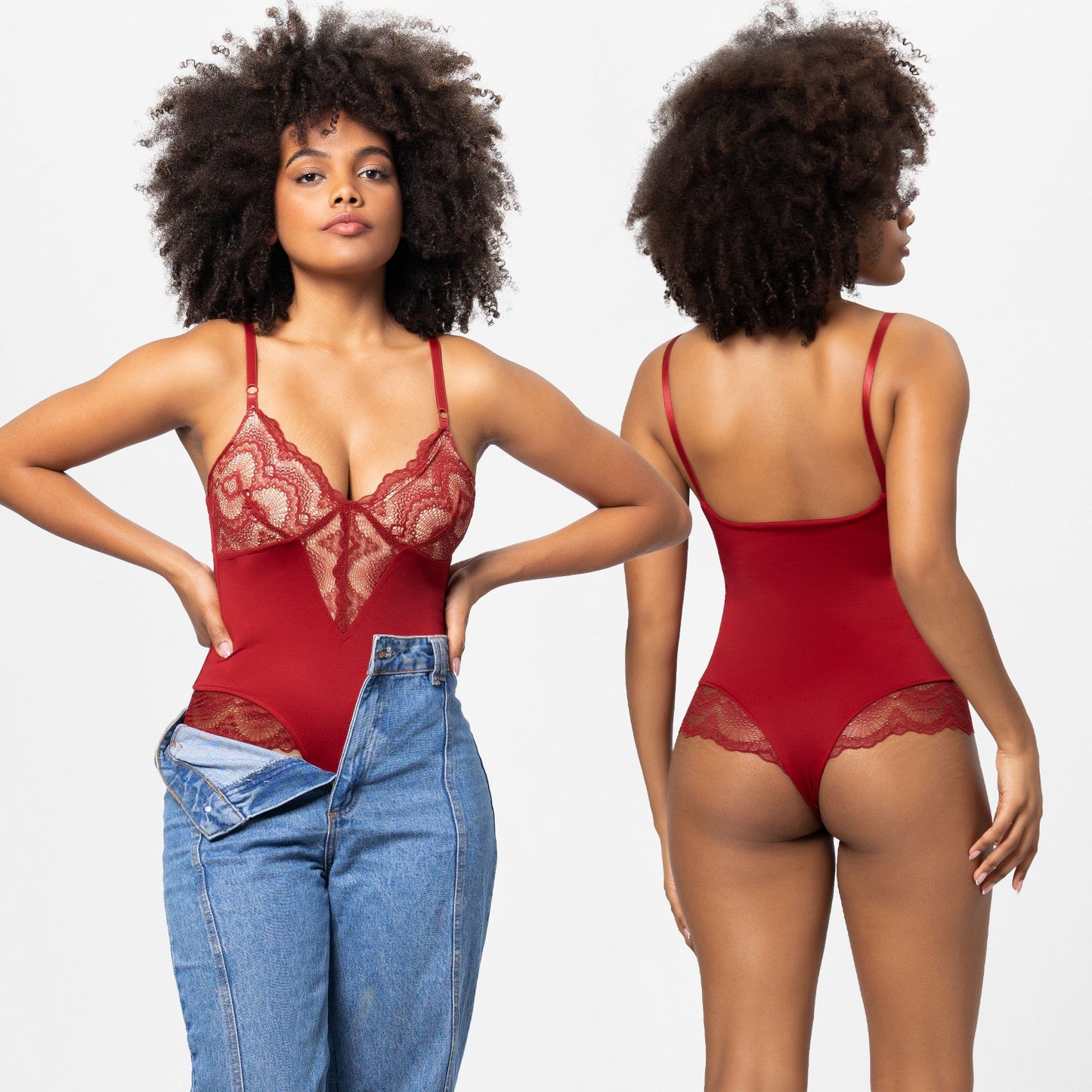 Large Size Bodysuit Sexy Lingerie Lace Stitching Thong