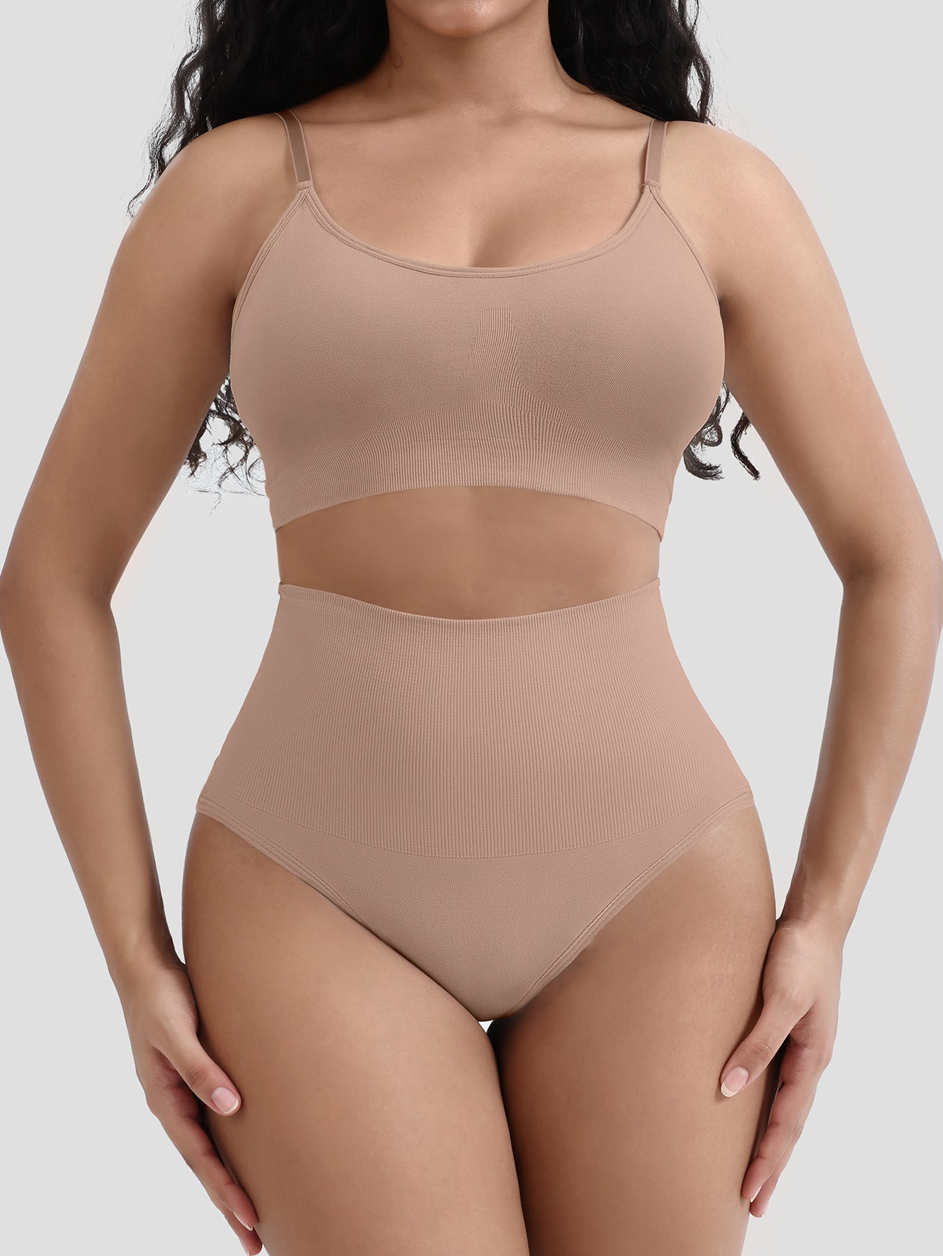 Seamless Shapewear Set Camisole Tummy Control Pants Two Piece Set
