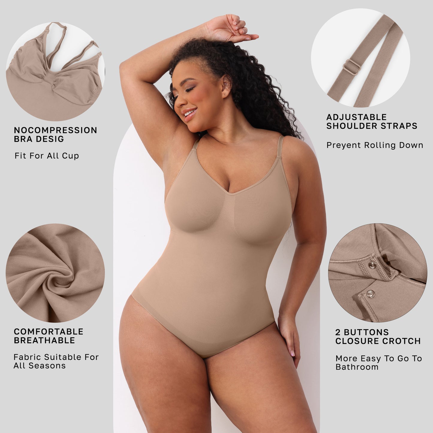 In Stock Hot Selling Breathable Hook-eyes Shapewear Underwear Tank Top Hip-lifting Tummy Control Shaper