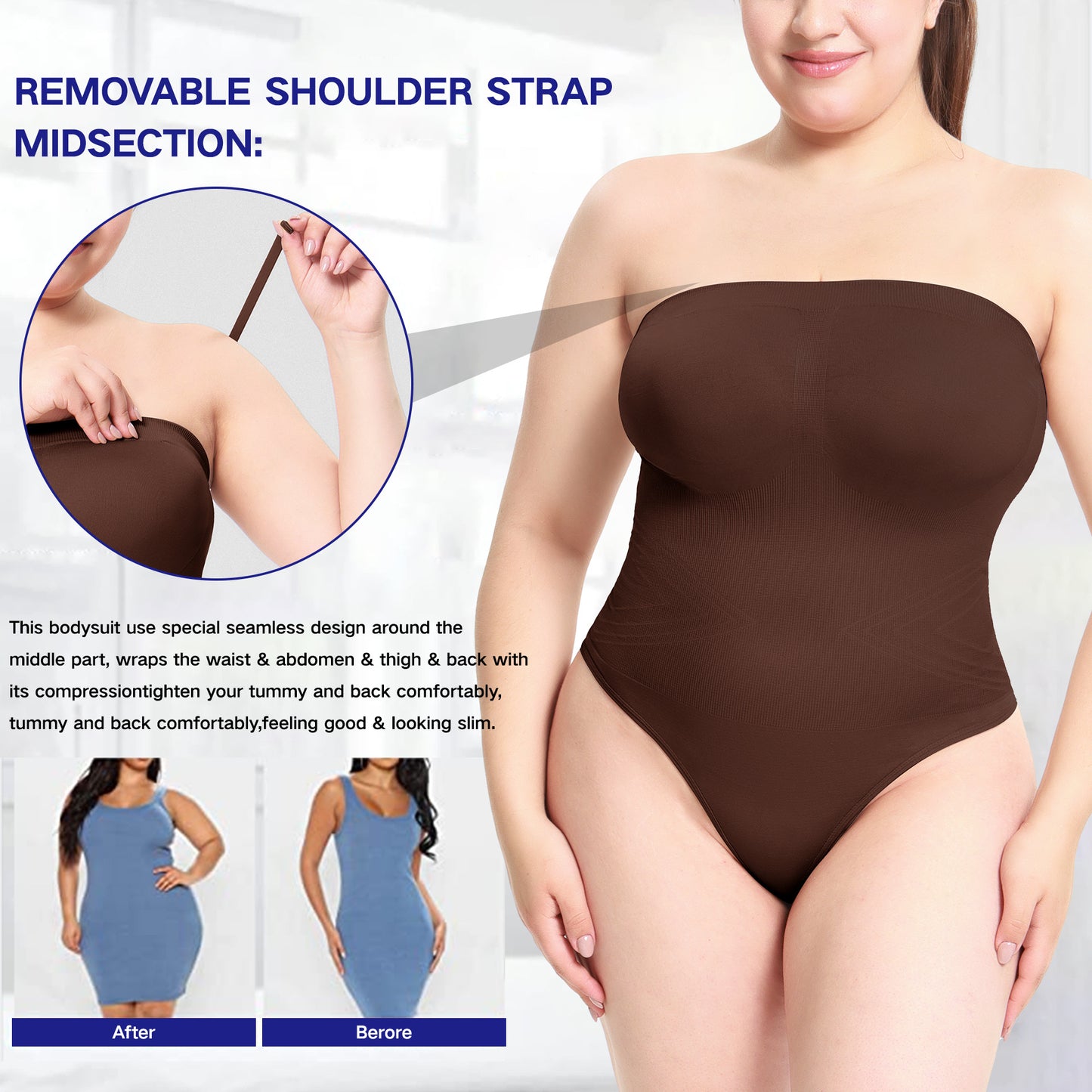Seamless Shapewear Tummy Lifting Butt Lifting Thong Body Shaper for Women