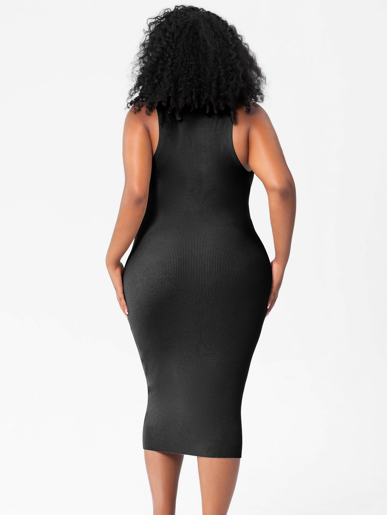 Plus Size Women's Round Neck Vest Knitted Dress