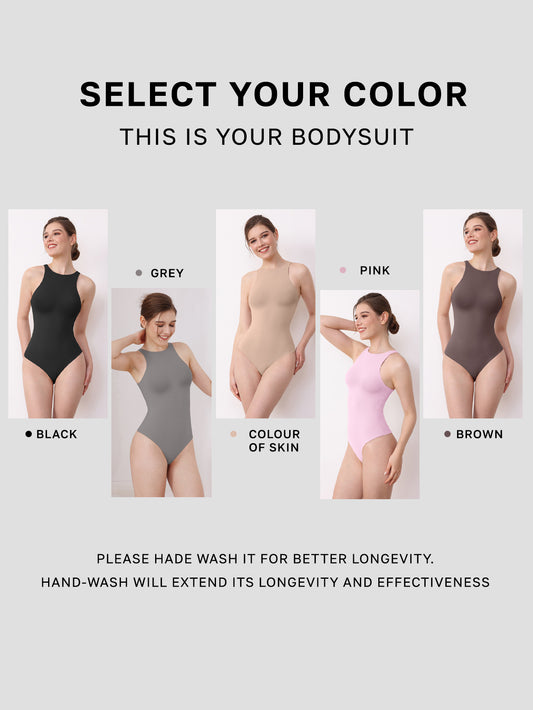 Boneless Sewing Bodusuit Women Sleeveless Double Layer Bodysuit