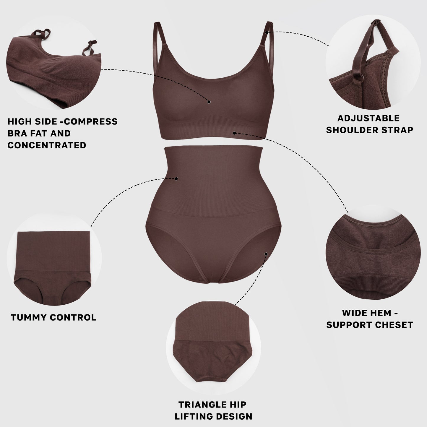 Seamless Shapewear Set Camisole Tummy Control Pants Two Piece Set
