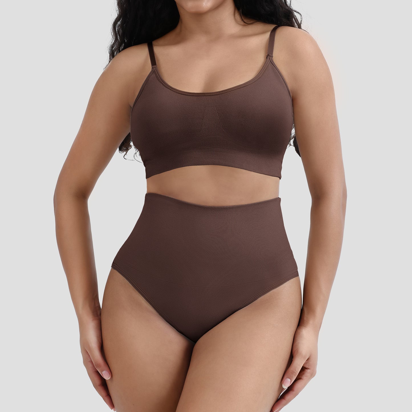 Seamless Shapewear Set Camisole Tummy Control Pants Two Piece Set