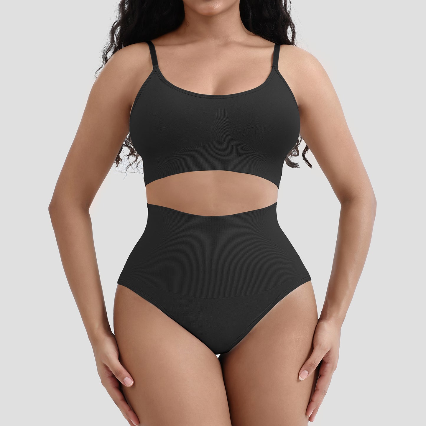 Seamless Shapewear Set Camisole Tummy Control Pants Two Piece Set