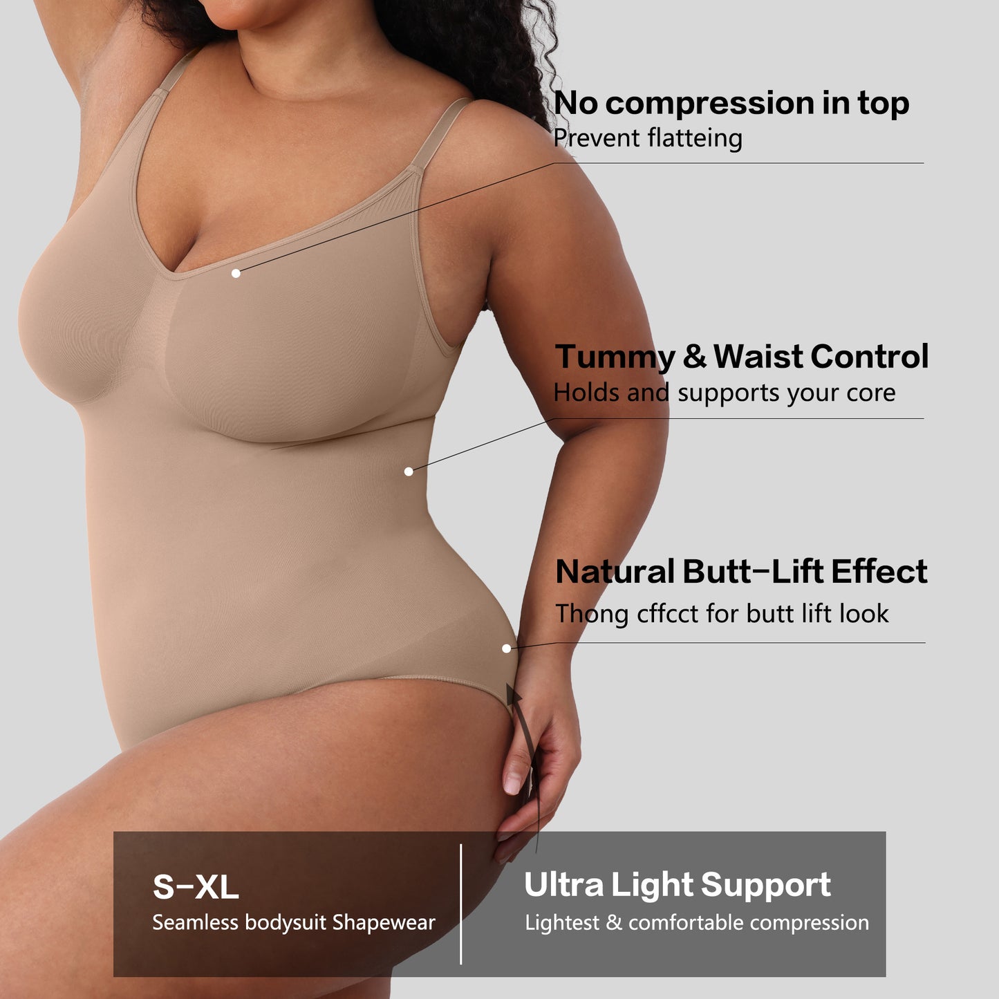 In Stock Hot Selling Breathable Hook-eyes Shapewear Underwear Tank Top Hip-lifting Tummy Control Shaper