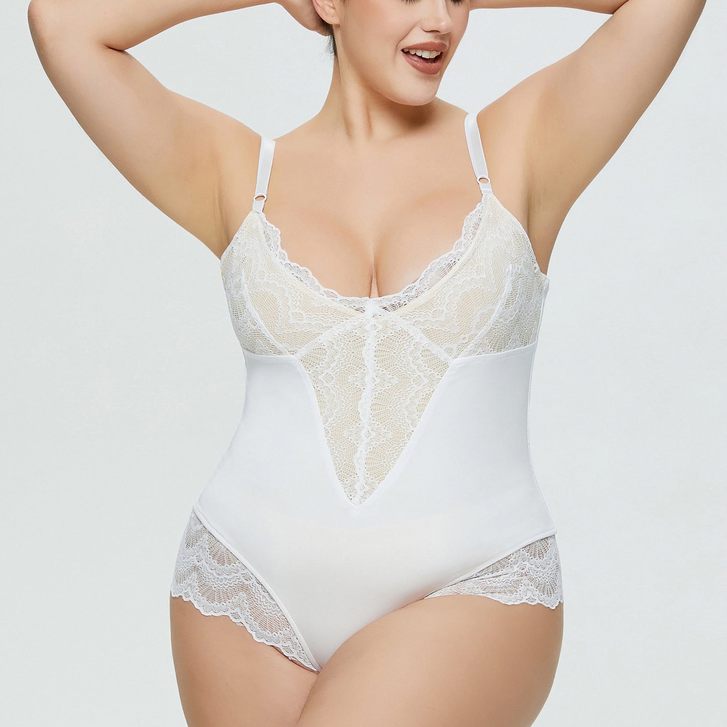 Large Size Bodysuit Sexy Lingerie Lace Stitching Thong