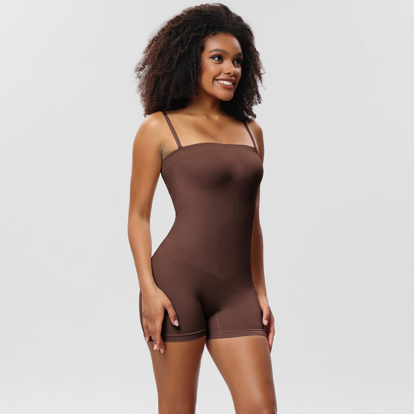 Detachable Straps Tube Top Shapewear Women's Tummy Control Buttocks Lifting Quarter Jumpsuit