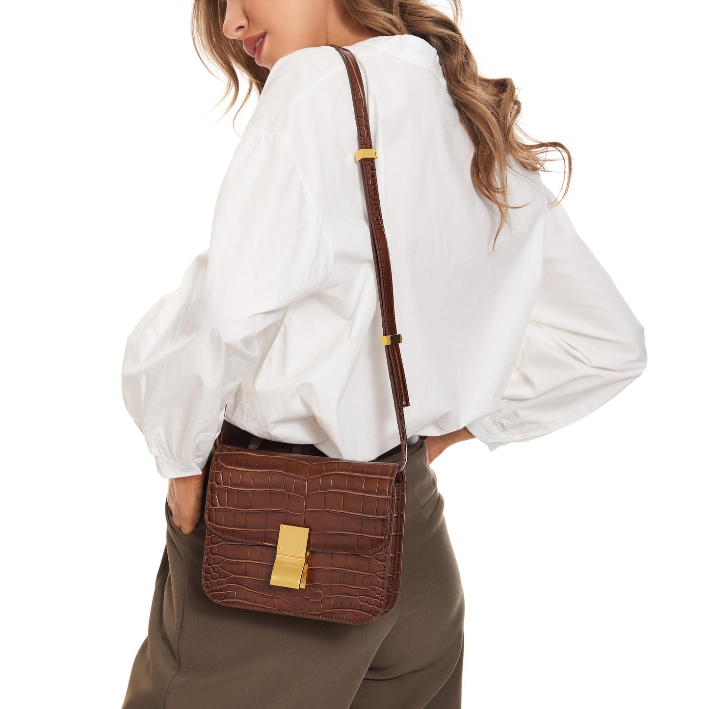 Women crocodile pattern women's bag