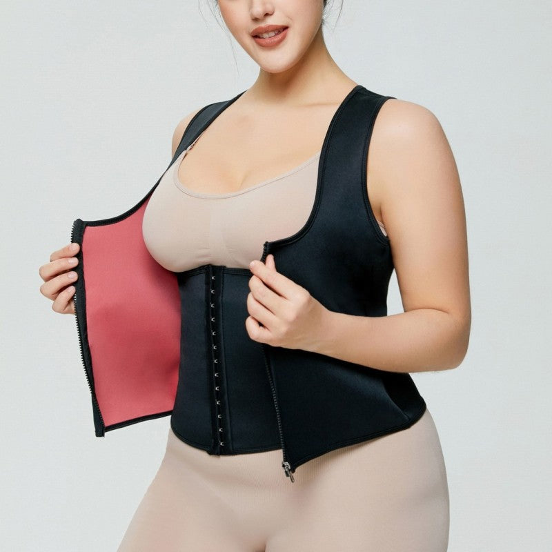 In Stock Factory Manufacture Zip Fitness Vest Tummy Control Shapewear For Woman Weight Loss Plus Size Body Shaper
