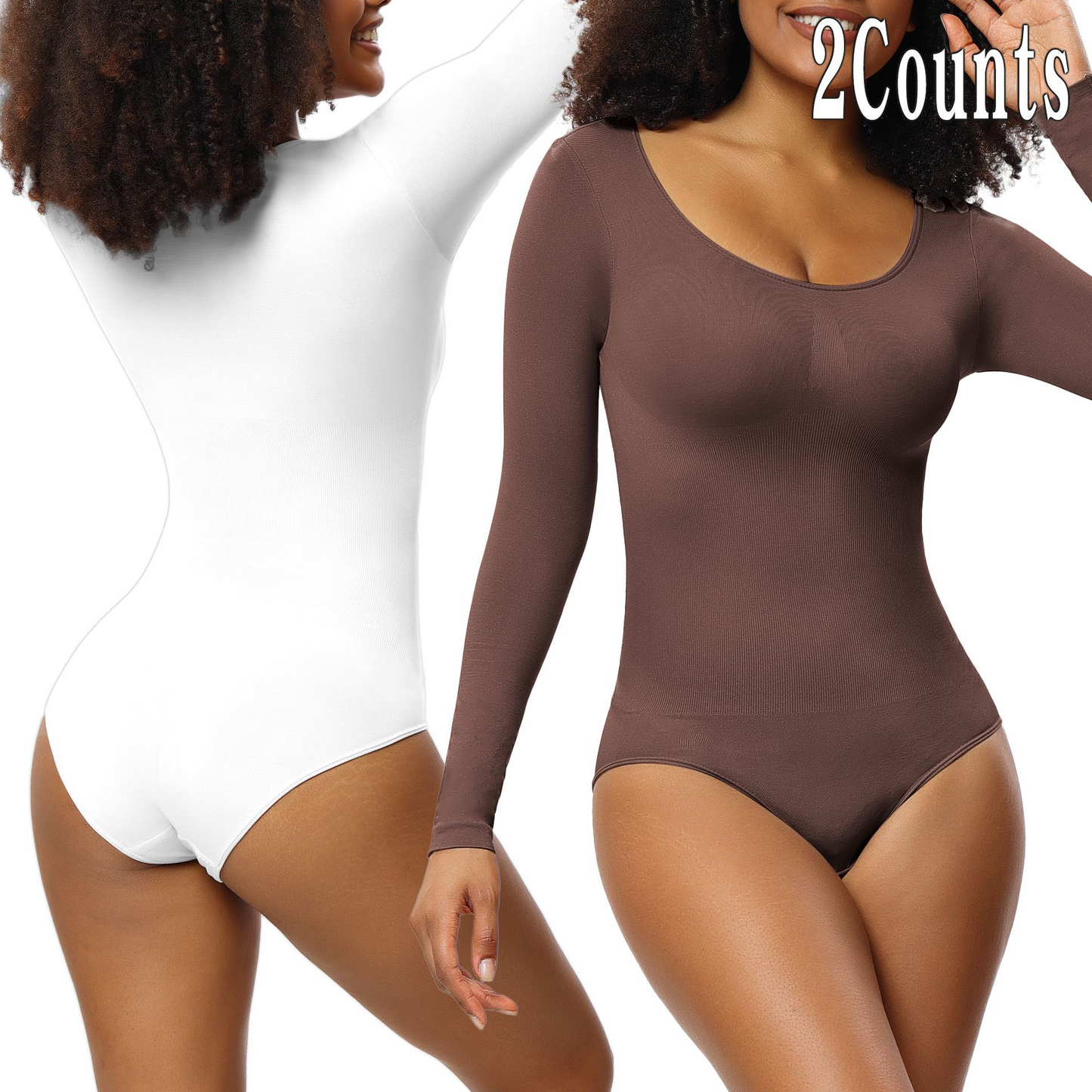 Long-Sleeve Seamless Shapewear