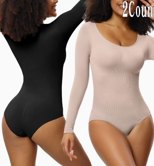 Long-Sleeve Seamless Shapewear