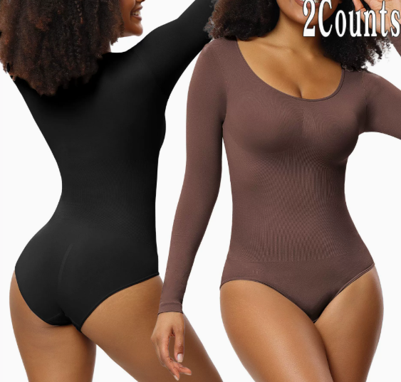 Long-Sleeve Seamless Shapewear