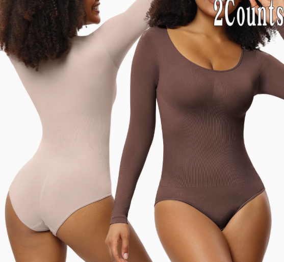 Long-Sleeve Seamless Shapewear