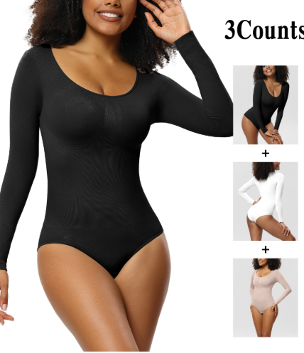 Long-Sleeve Seamless Shapewear