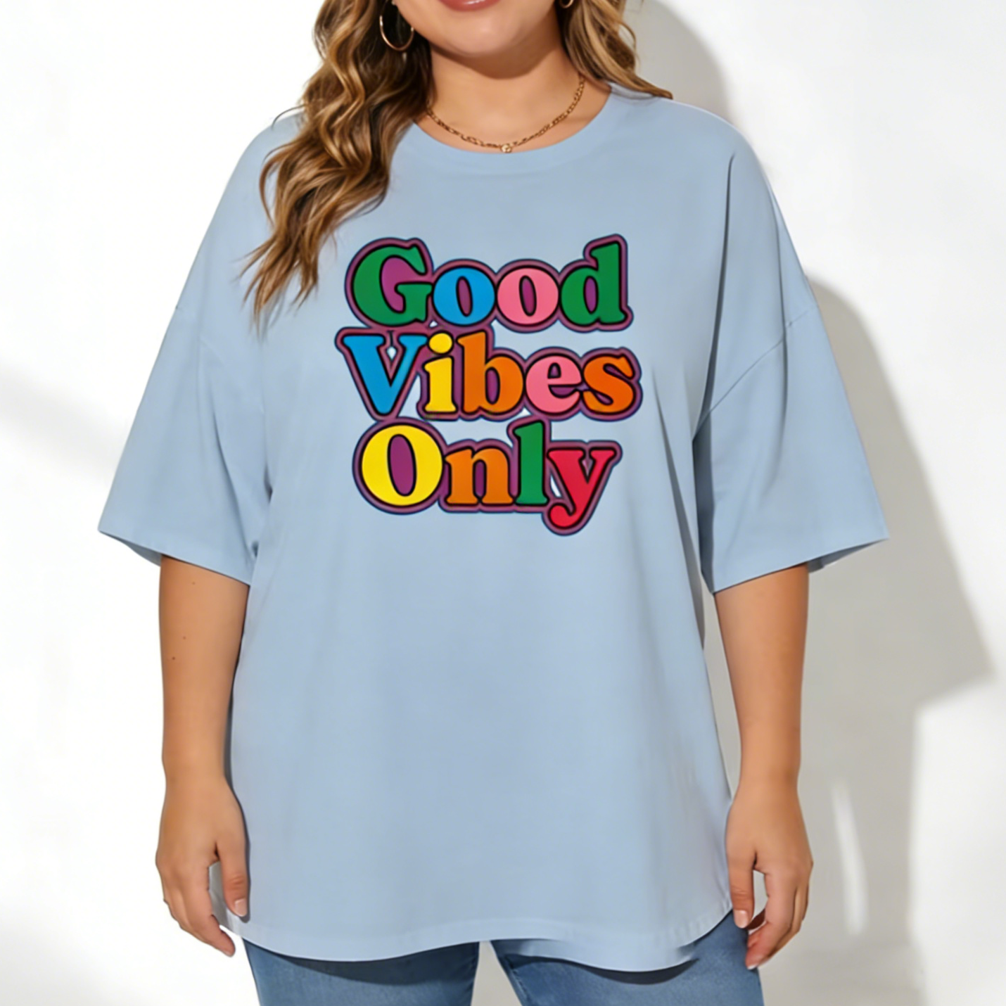 Plus size 100% cotton T-shirt (Contact customer service for custom pattern design)