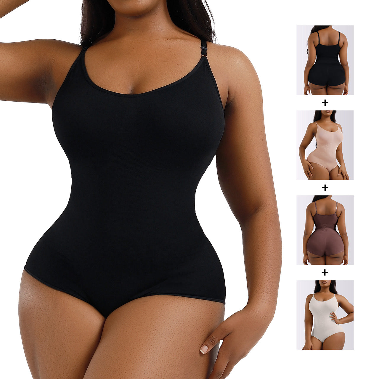 Hot Sale Ready To Ship One-piece Sexy Seamless Body Shapers For Plus Size Women Sleeveless  Shapewear Underwear