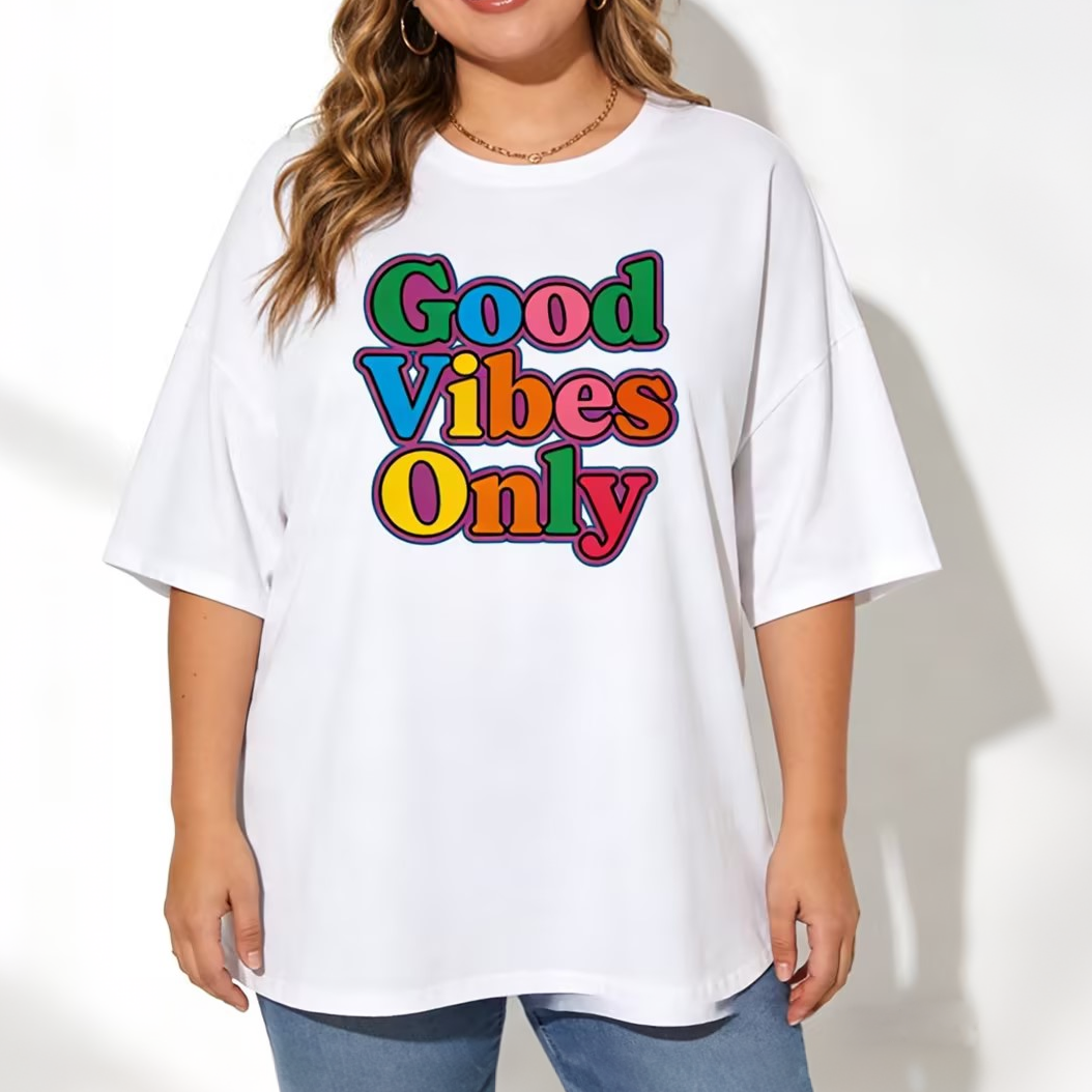 Plus size 100% cotton T-shirt (Contact customer service for custom pattern design)