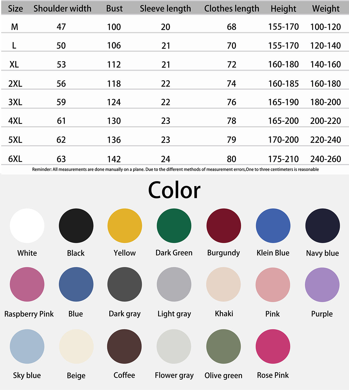 100% Cotton Short-Sleeve Solid Color T-Shirt