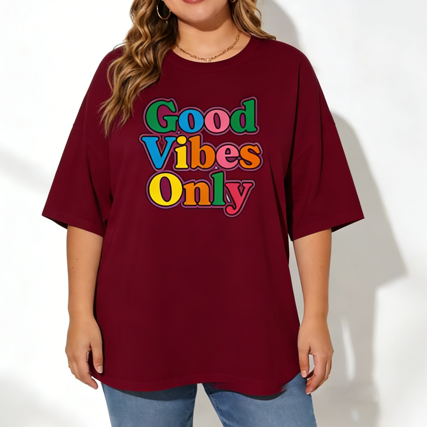 Plus size 100% cotton T-shirt (Contact customer service for custom pattern design)