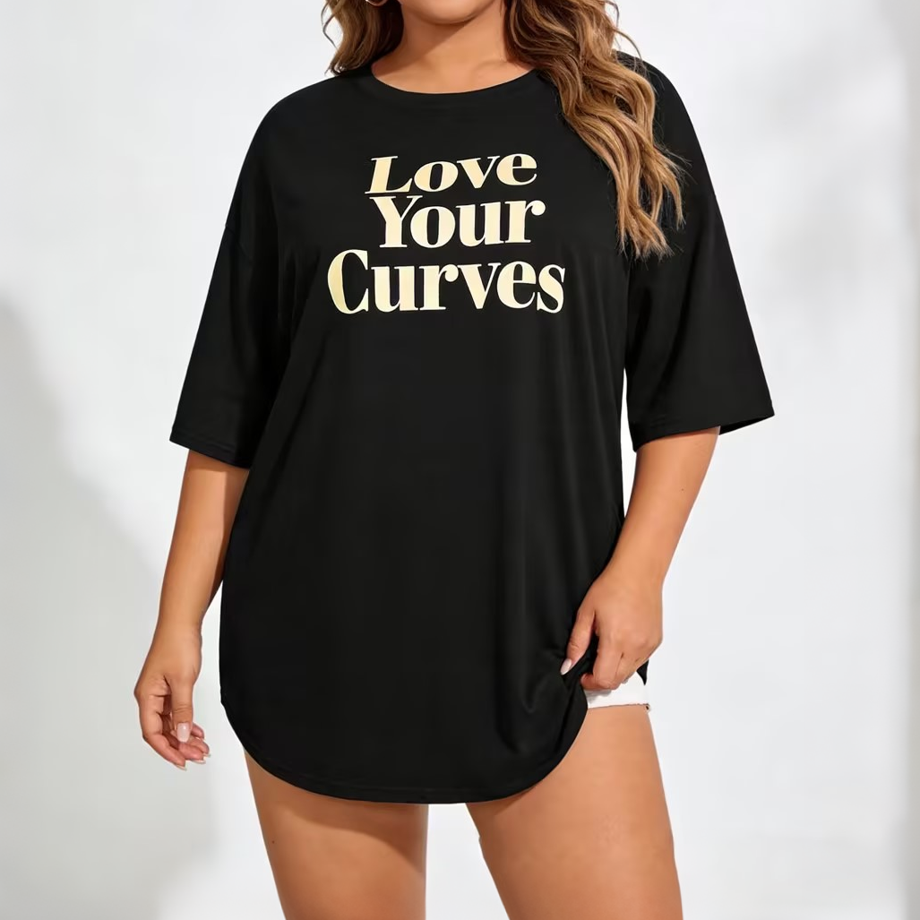 Plus-Size Printed 100% Pure Cotton T-Shirt (Contact Customer Service for Custom Design)