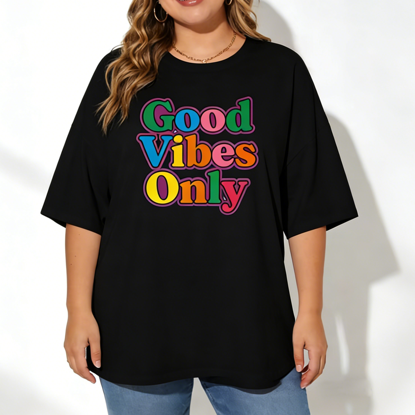 Plus size 100% cotton T-shirt (Contact customer service for custom pattern design)
