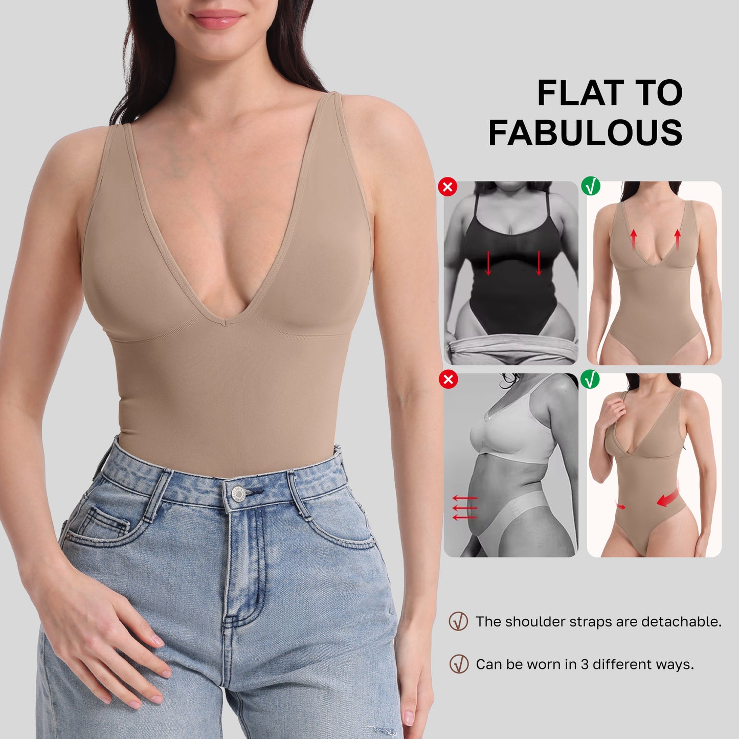High Quality Shapewear Thong-Style Tummy Control Bodysuit