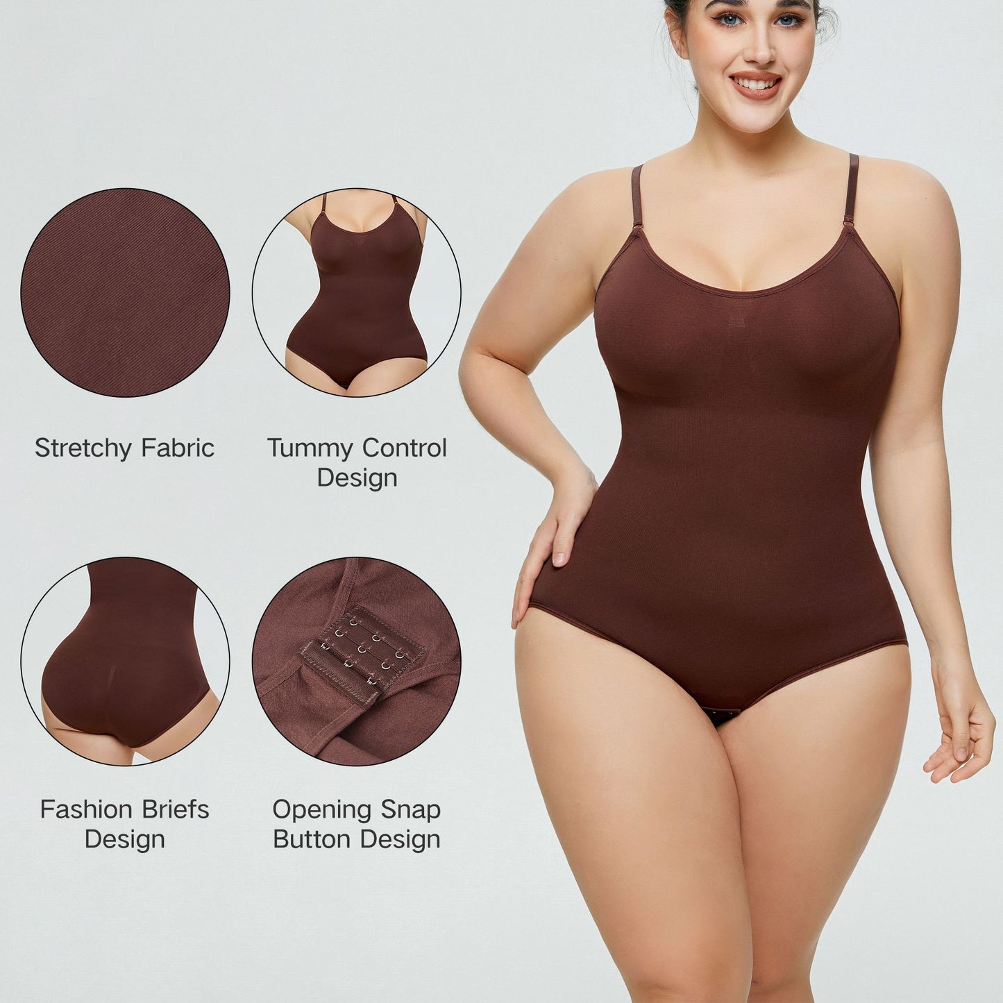 Hot Sale Ready To Ship One-piece Sexy Seamless Body Shapers For Plus Size Women Sleeveless  Shapewear Underwear