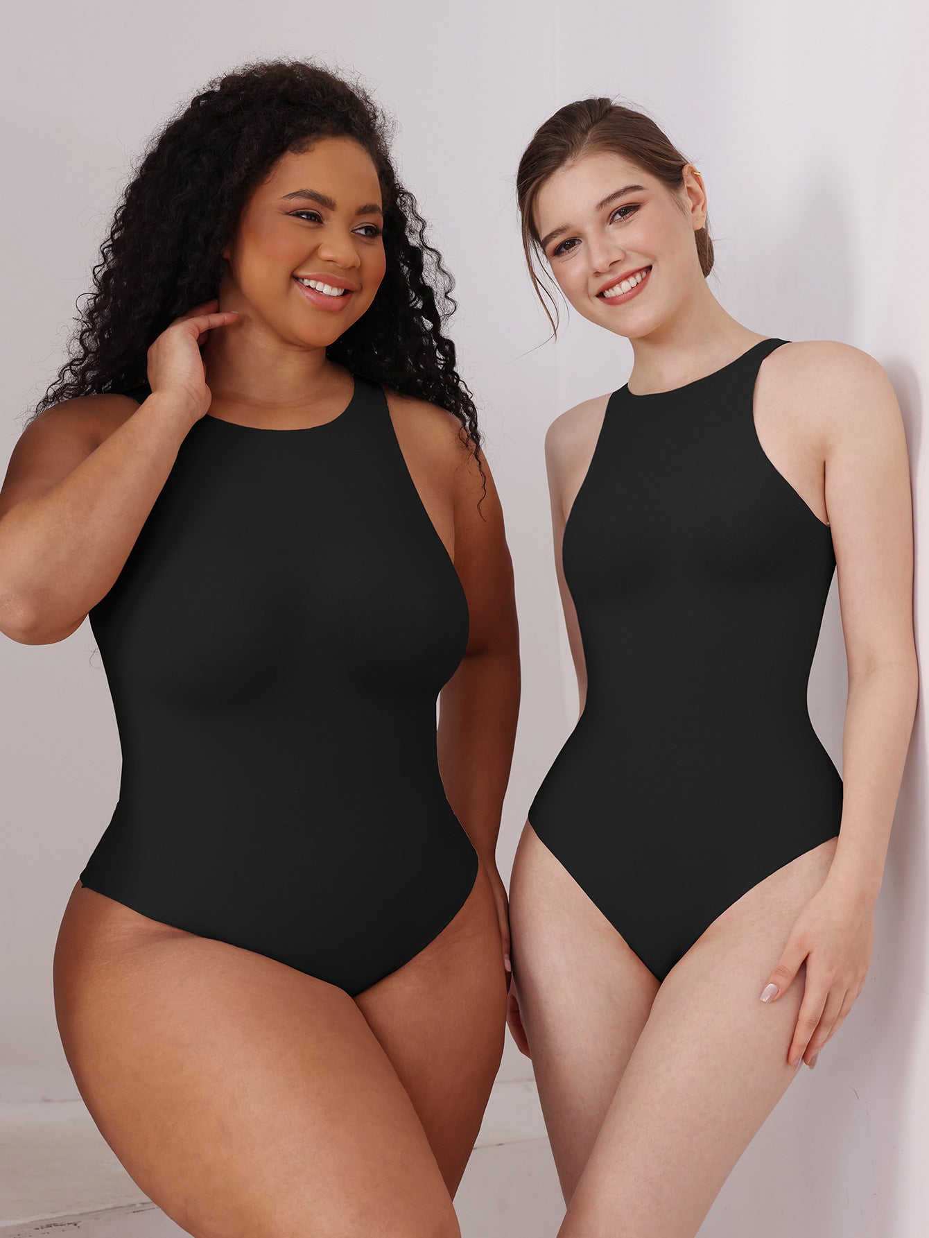 Boneless Sewing Bodusuit Women Sleeveless Double Layer Bodysuit