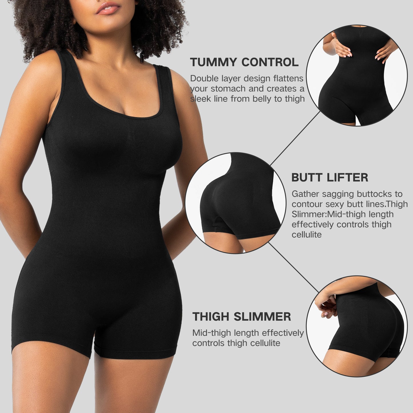 Hot Sale New Arrivals Tank Top High Waist Slimming Shapewear Solid Color Tank Tops Slimming Sheath The Belly Bodysuit Shapewear