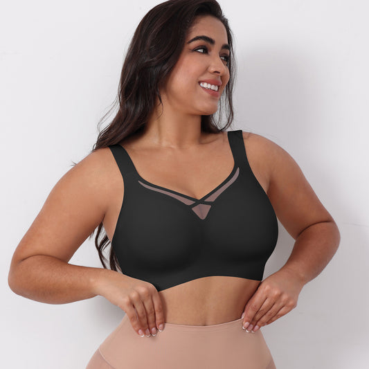 Large size bras women's no-rims gathered anti-sagging bra seamless underwear bra